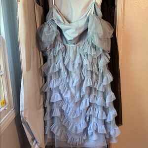 JessaKae Sky Blue Layered Ruffle Maxi Dress